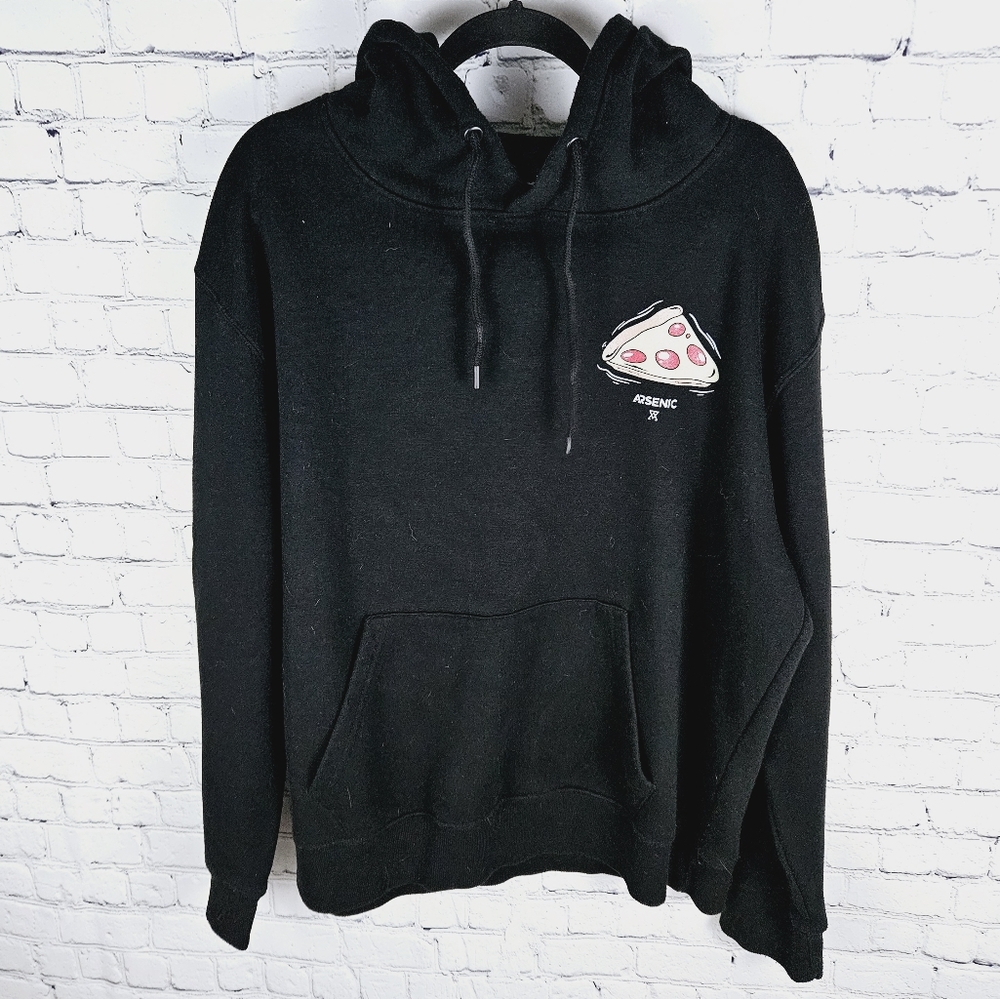 ARSENIC | "Lazy Life" skelton pizza pullover hoodie
